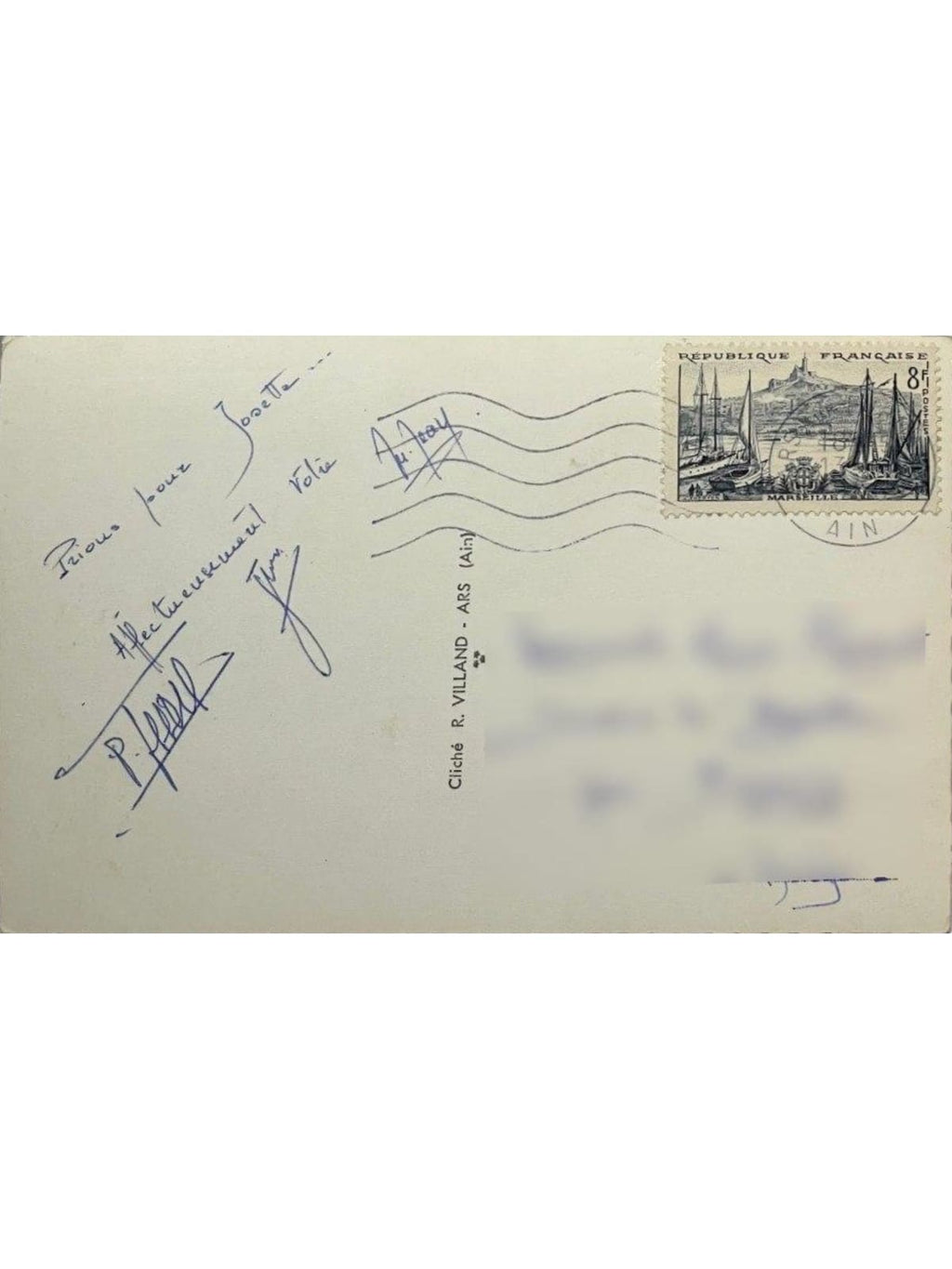 Verso de la carte postale