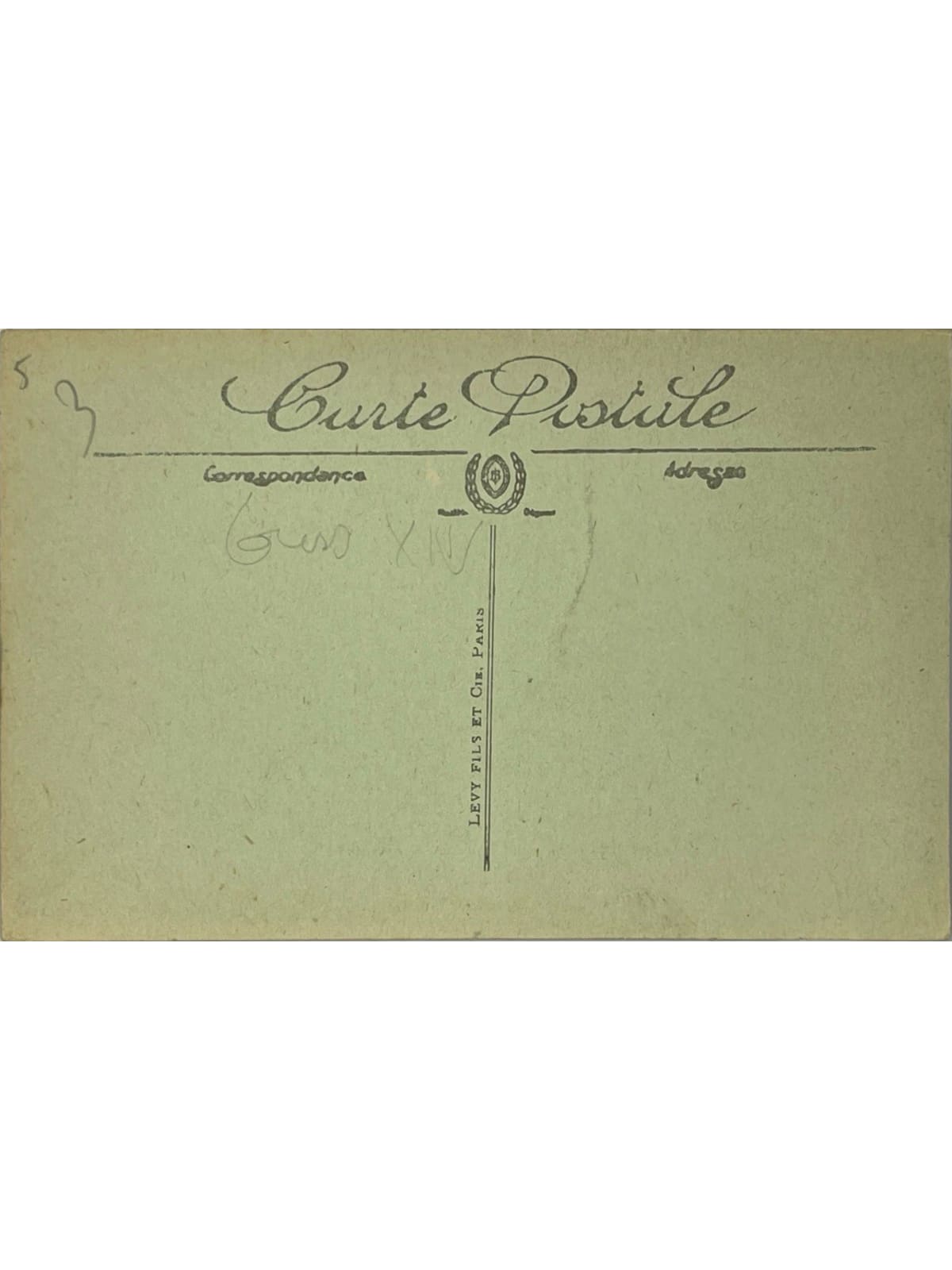 Verso de la carte postale