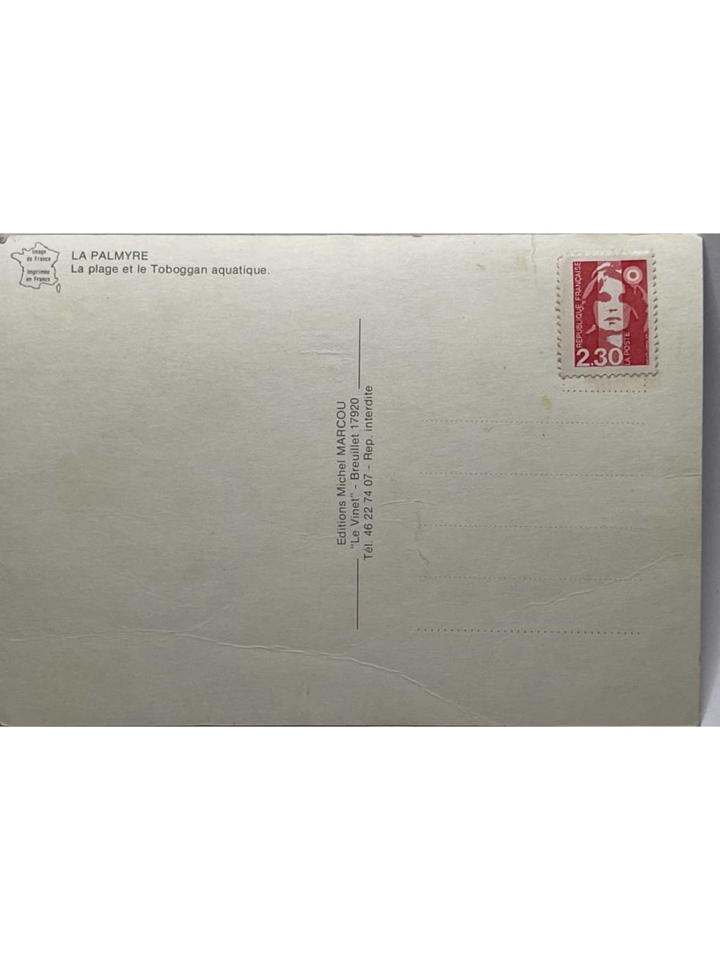 Verso de la carte postale