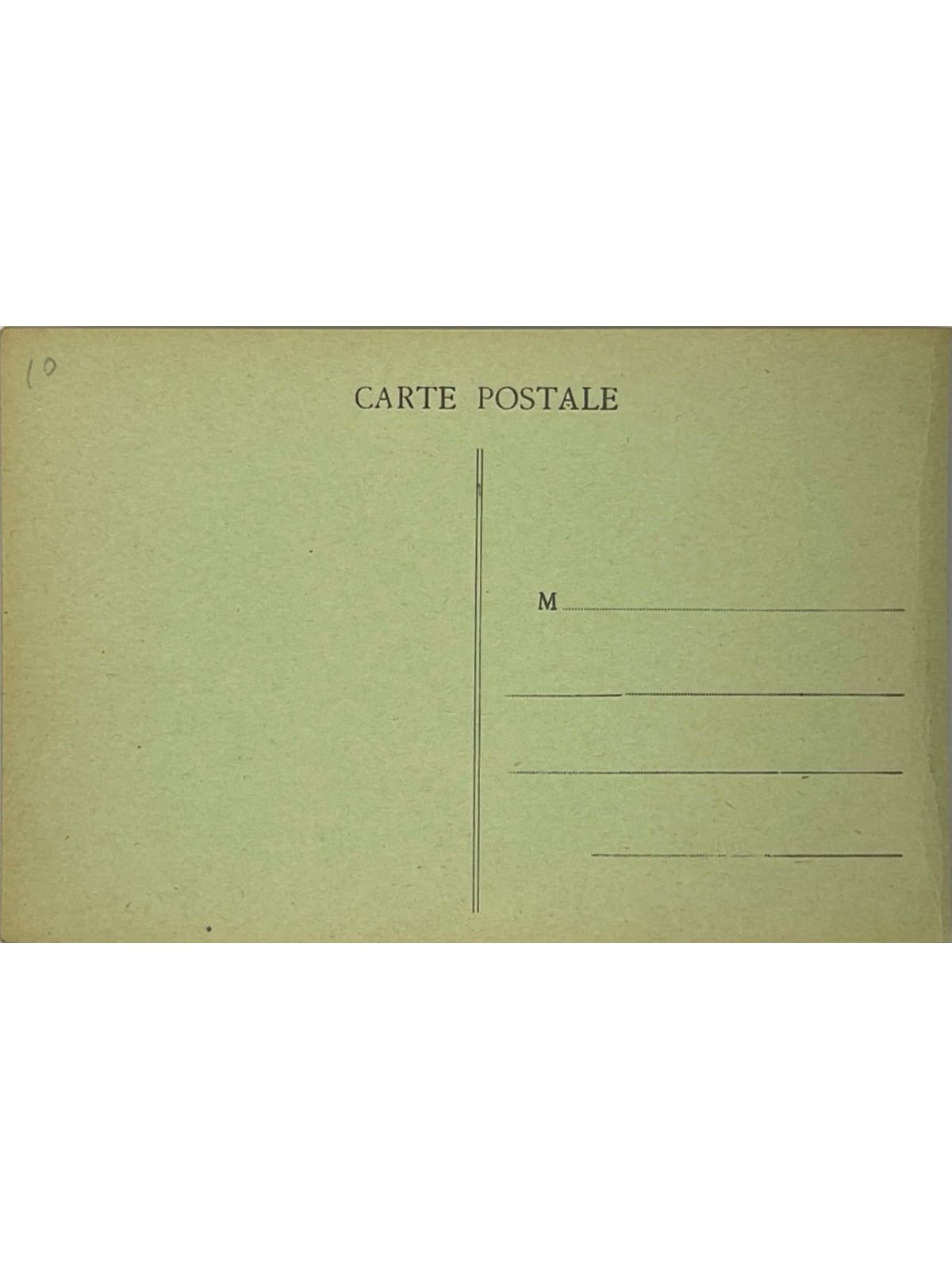 Verso de la carte postale