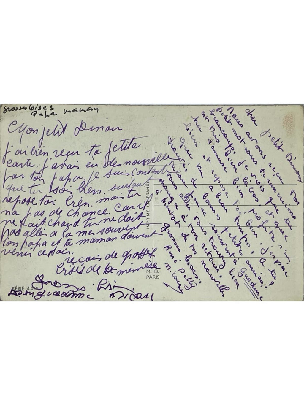Verso de la carte postale