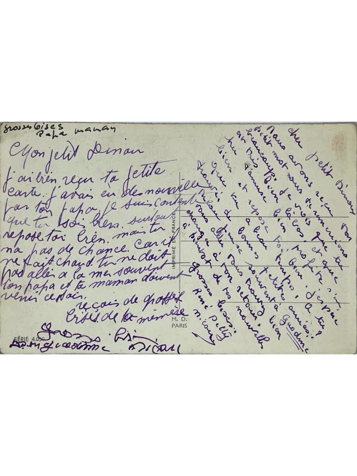 Verso de la carte postale