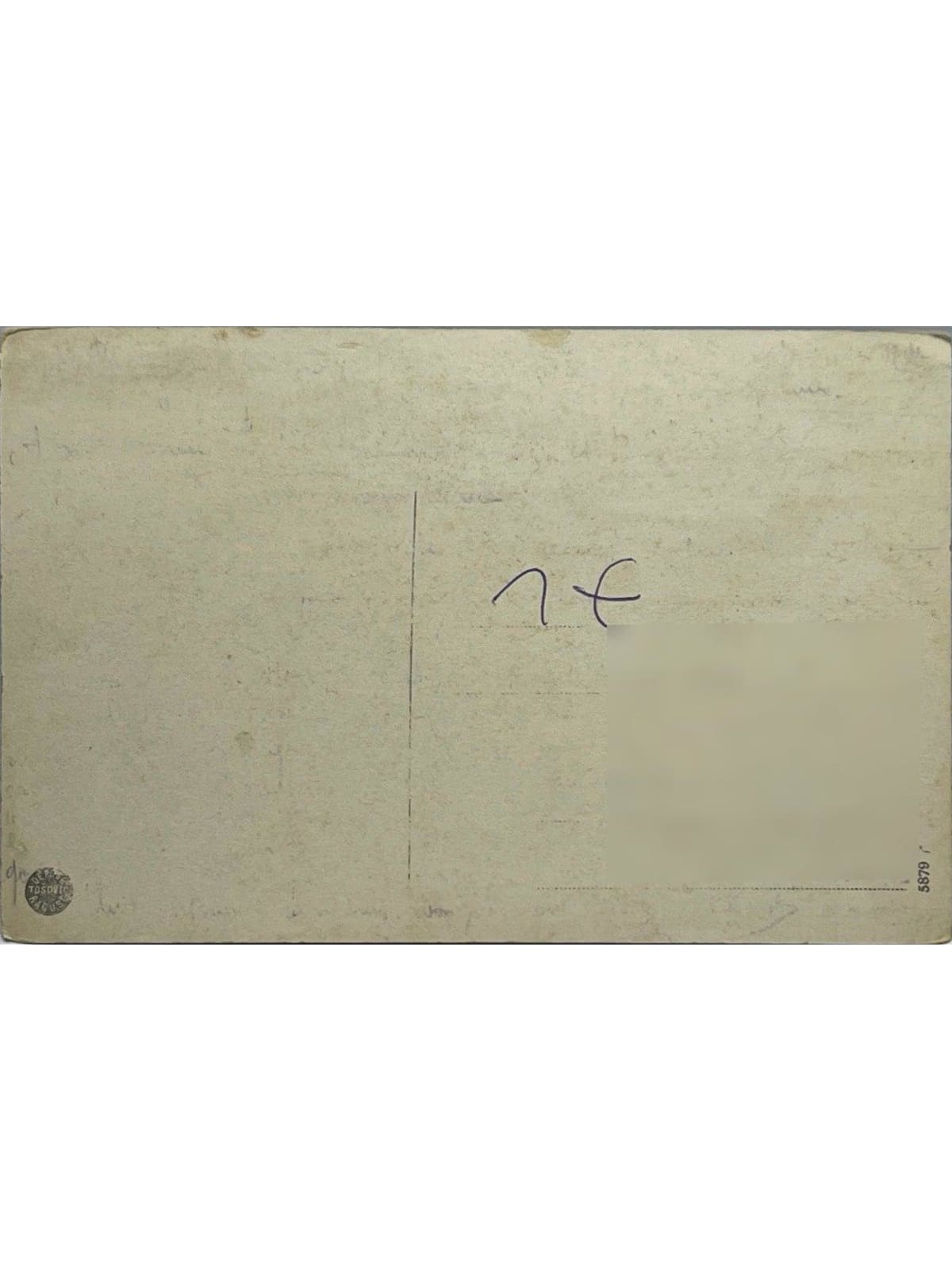 Verso de la carte postale