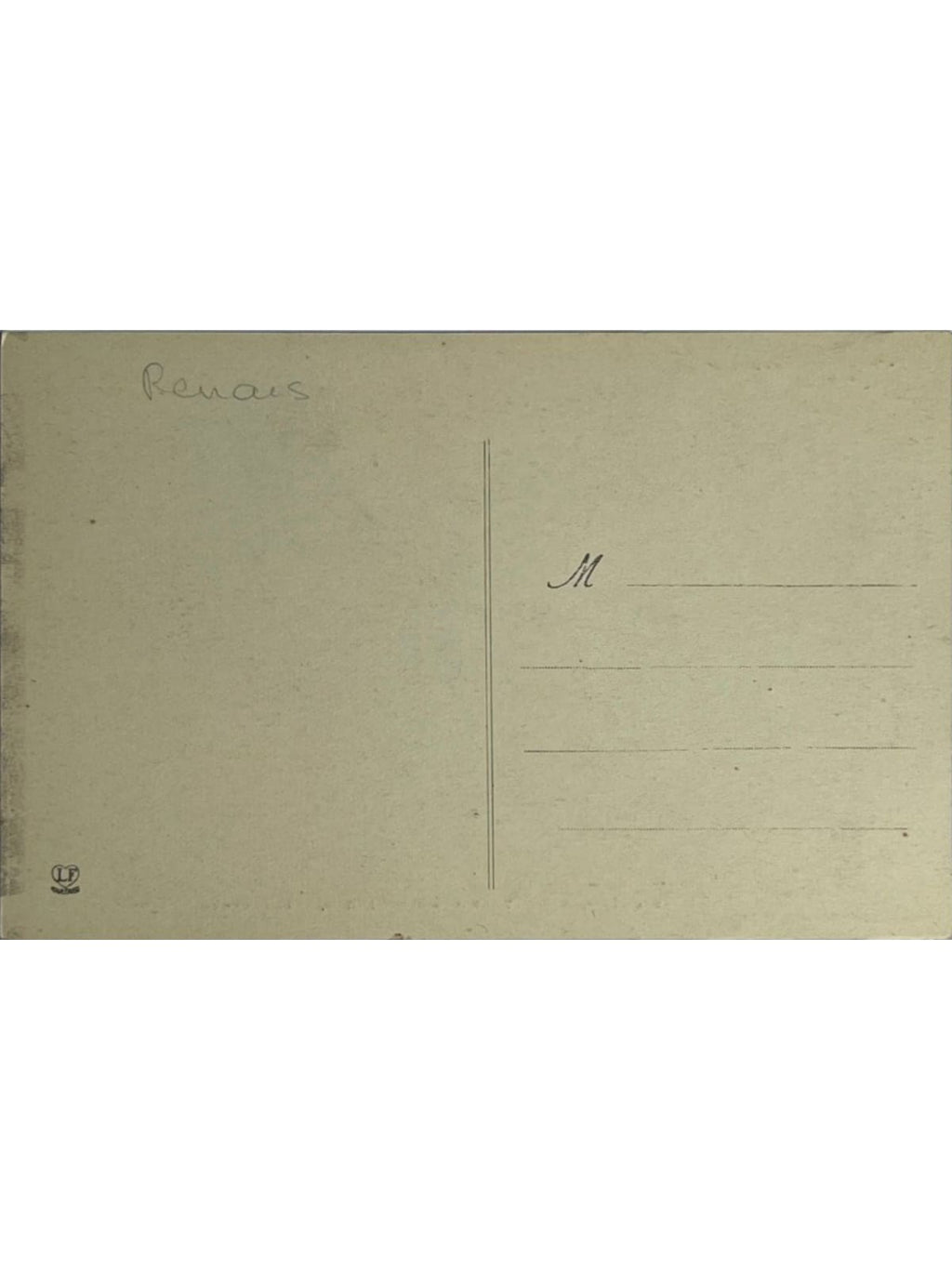 Verso de la carte postale
