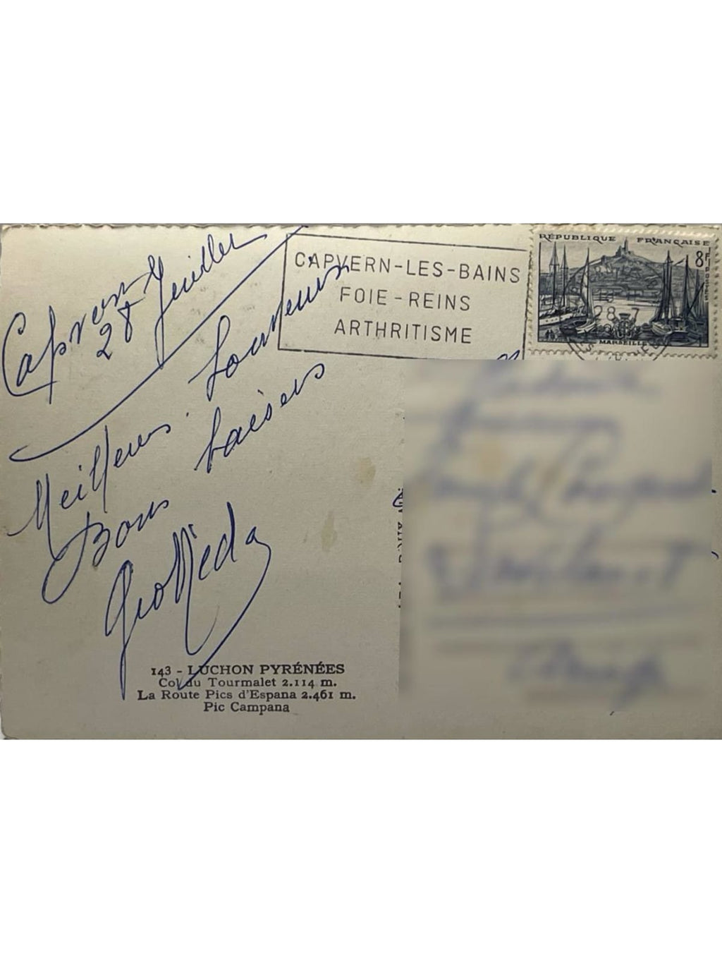Verso de la carte postale