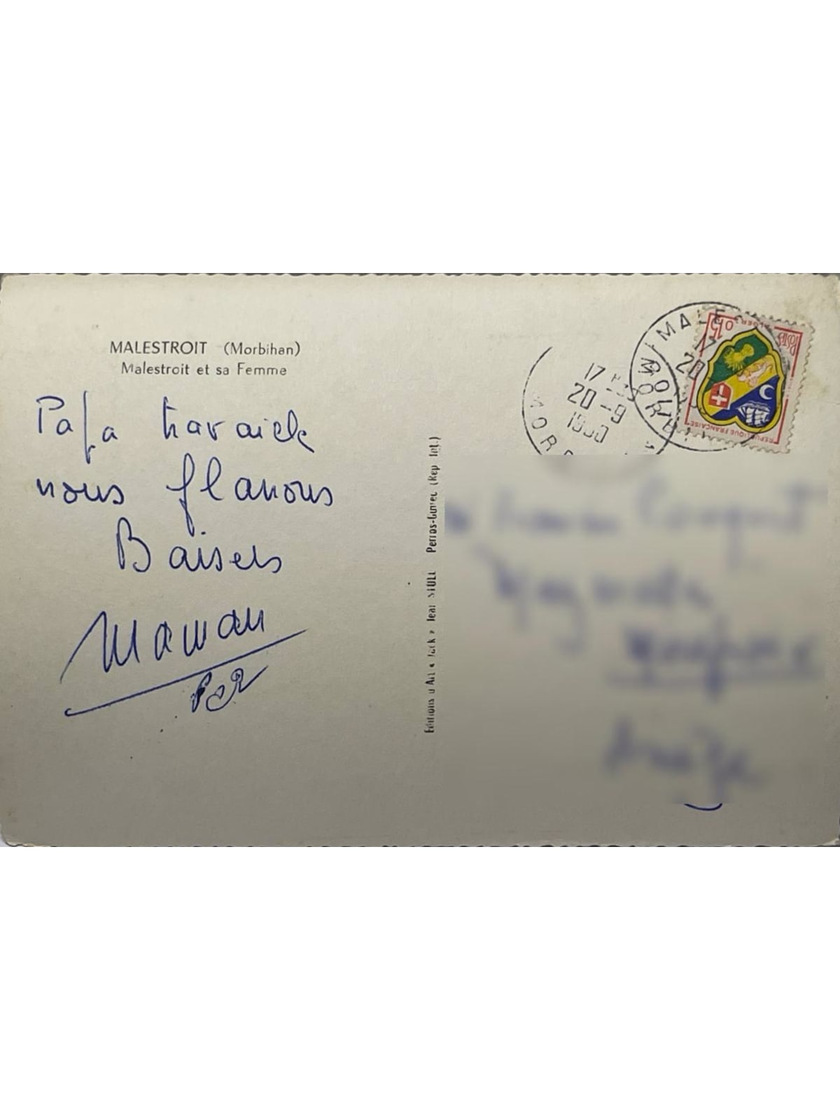 Verso de la carte postale