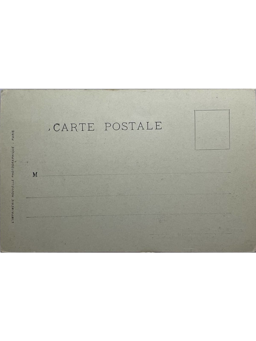 Verso de la carte postale