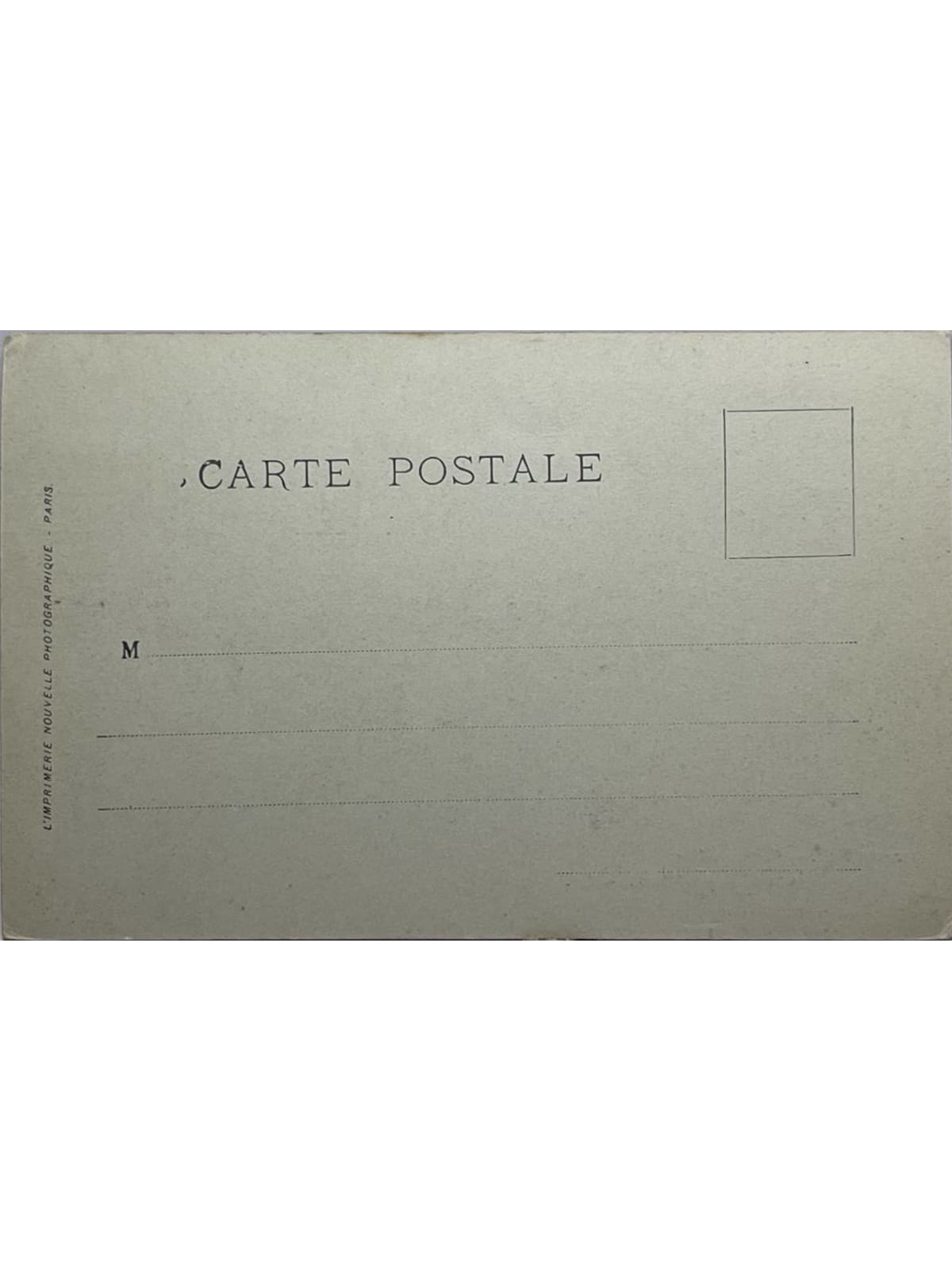 Verso de la carte postale