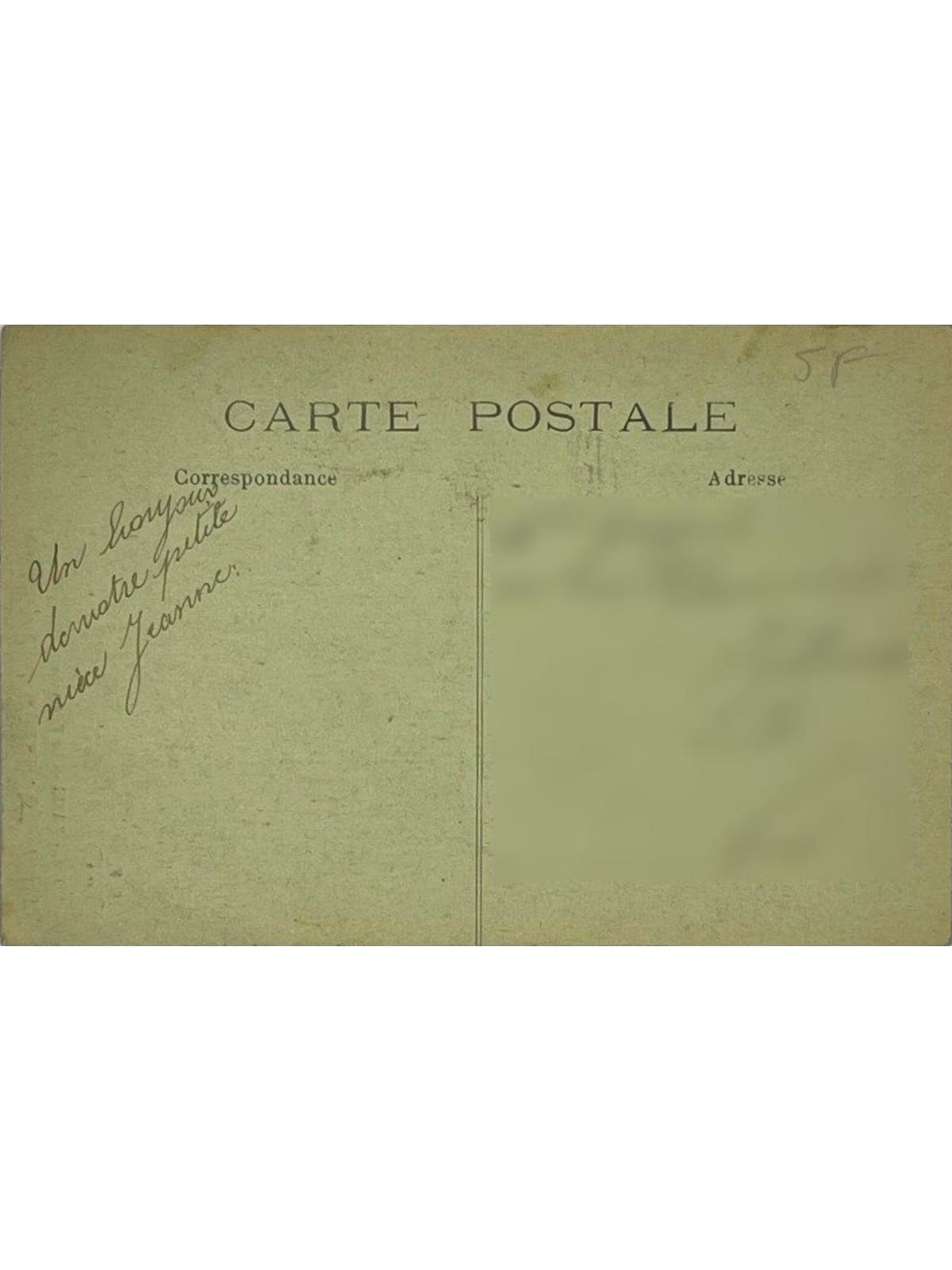 Verso de la carte postale