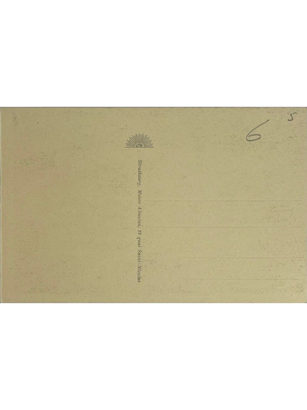 Verso de la carte postale