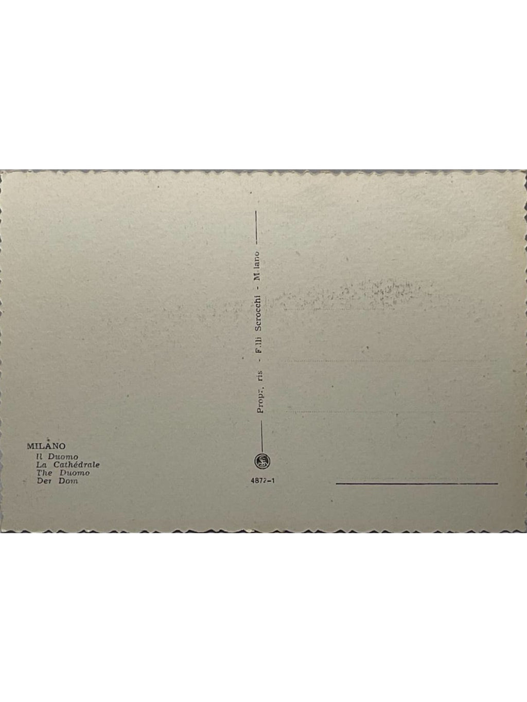 Verso de la carte postale