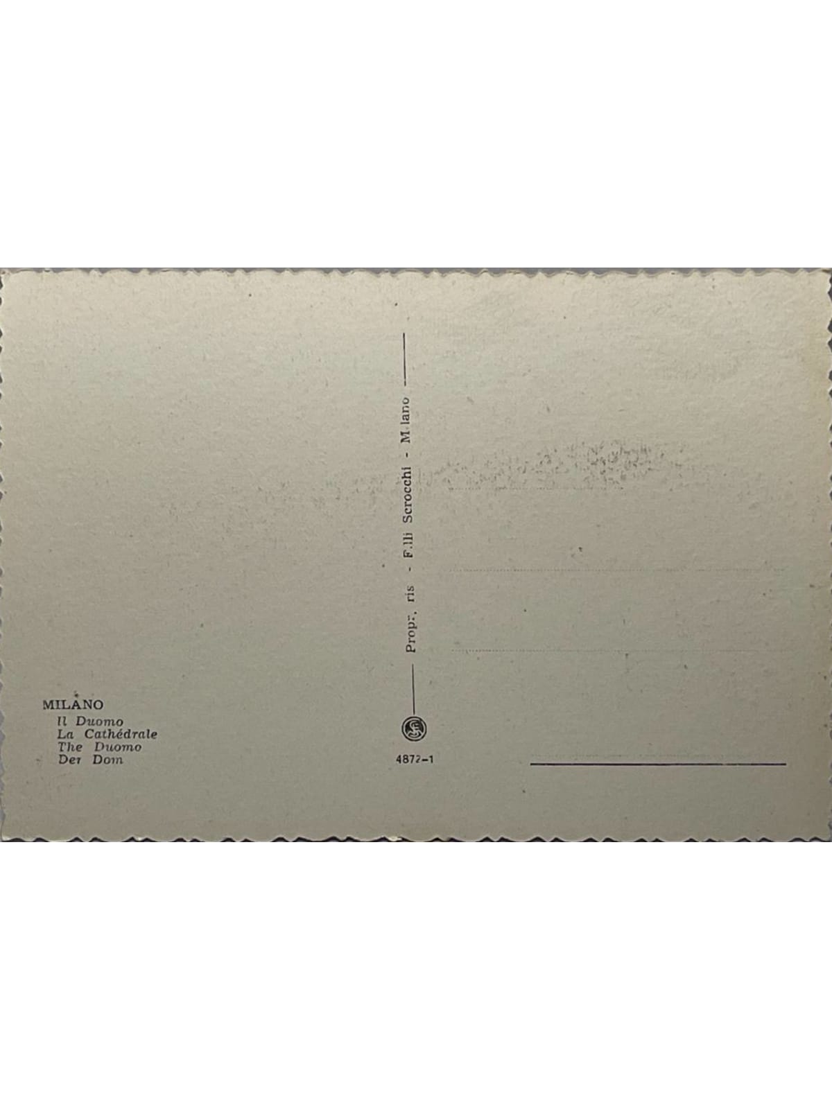 Verso de la carte postale