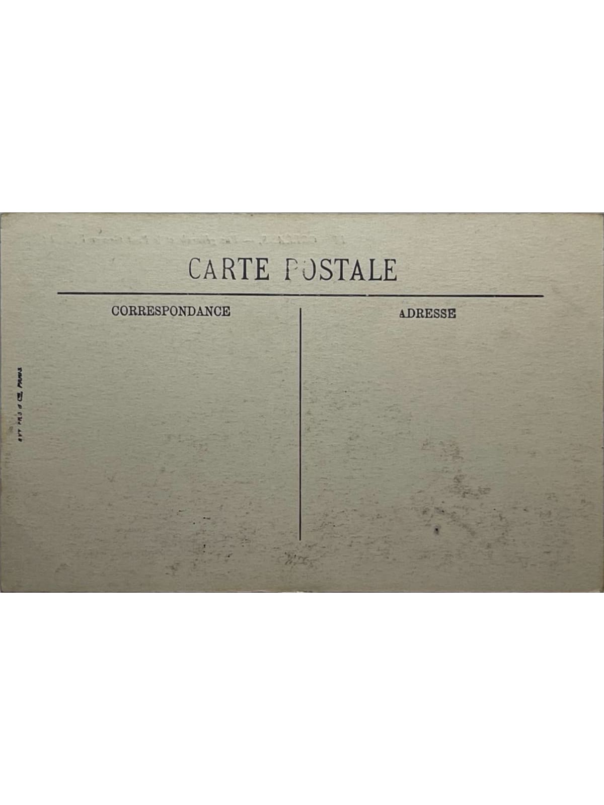 Verso de la carte postale