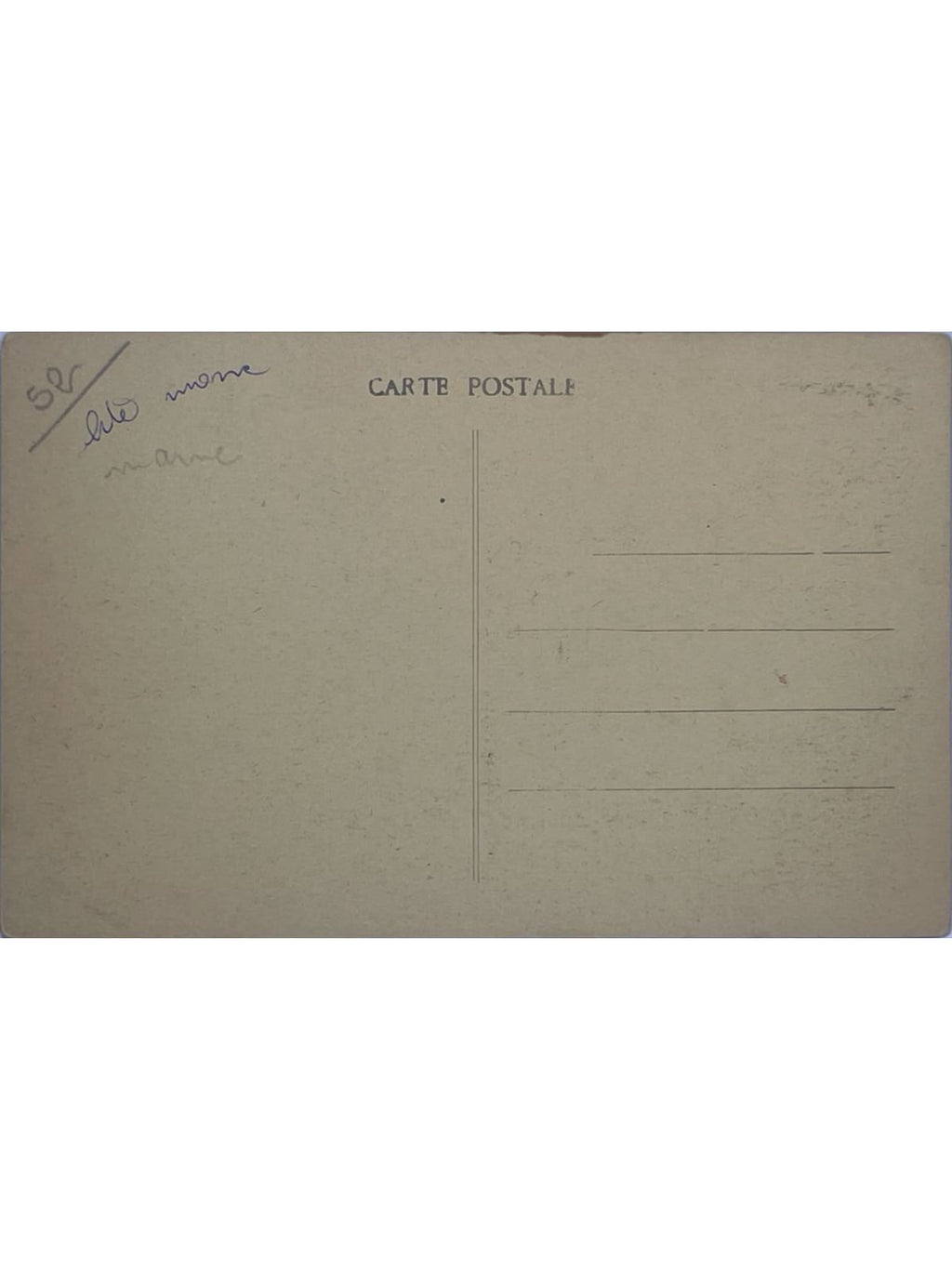 Verso de la carte postale