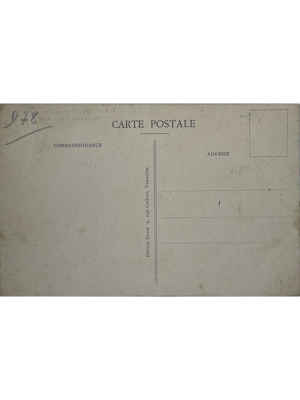 Verso de la carte postale