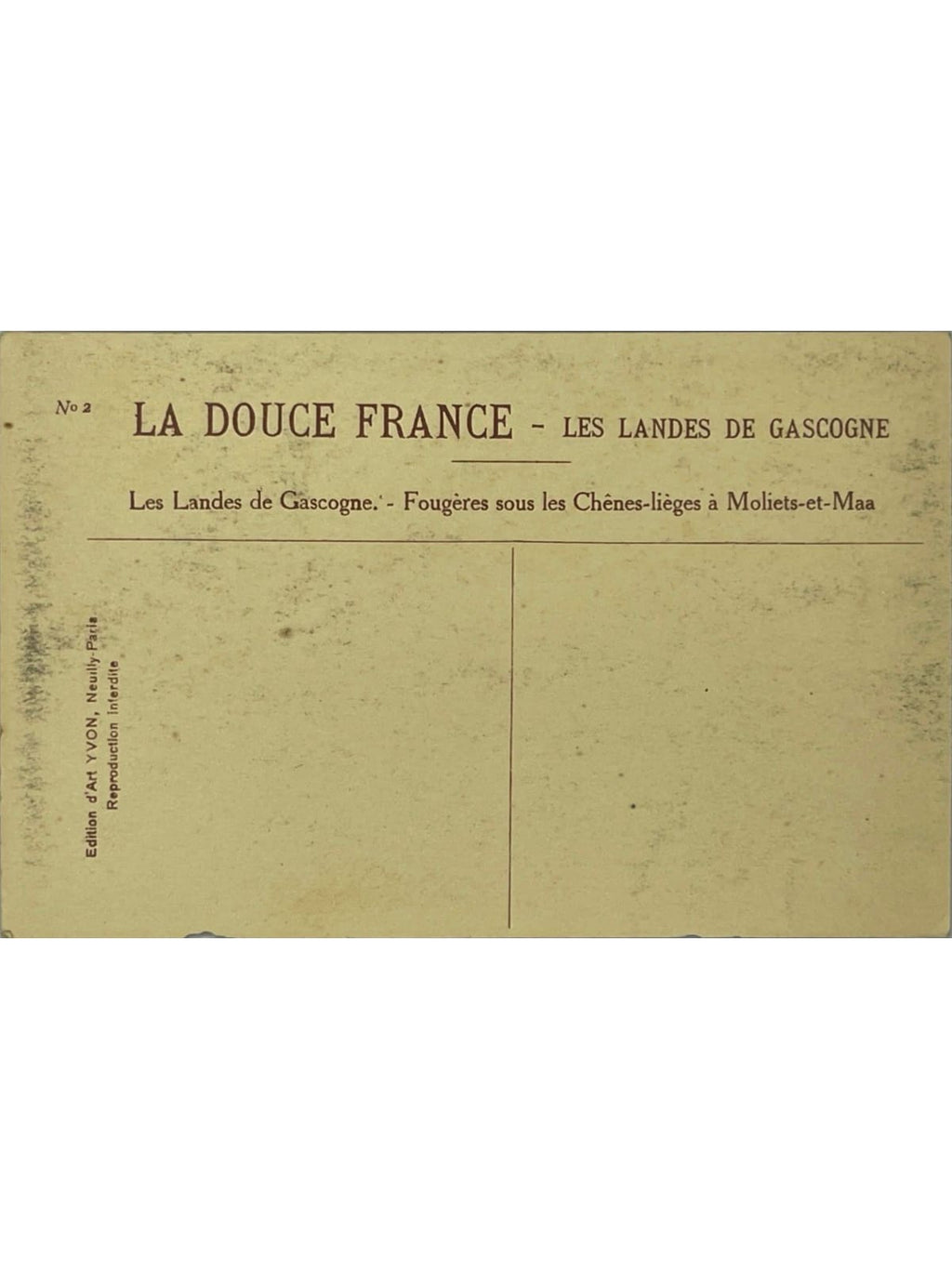 Verso de la carte postale