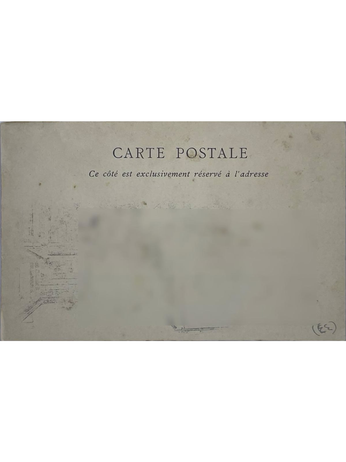 Verso de la carte postale