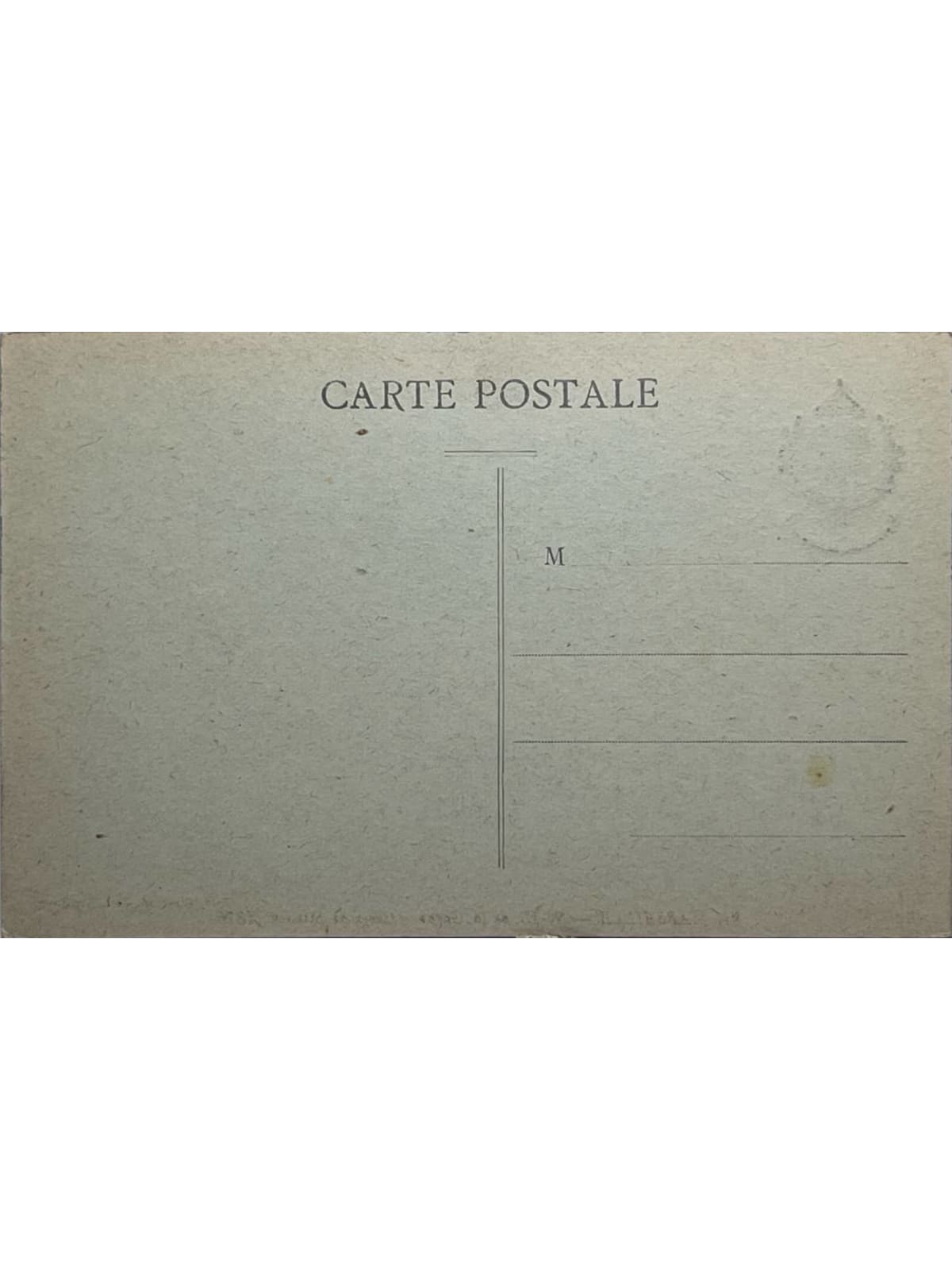 Verso de la carte postale