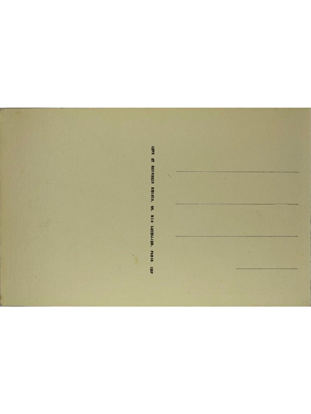 Verso de la carte postale