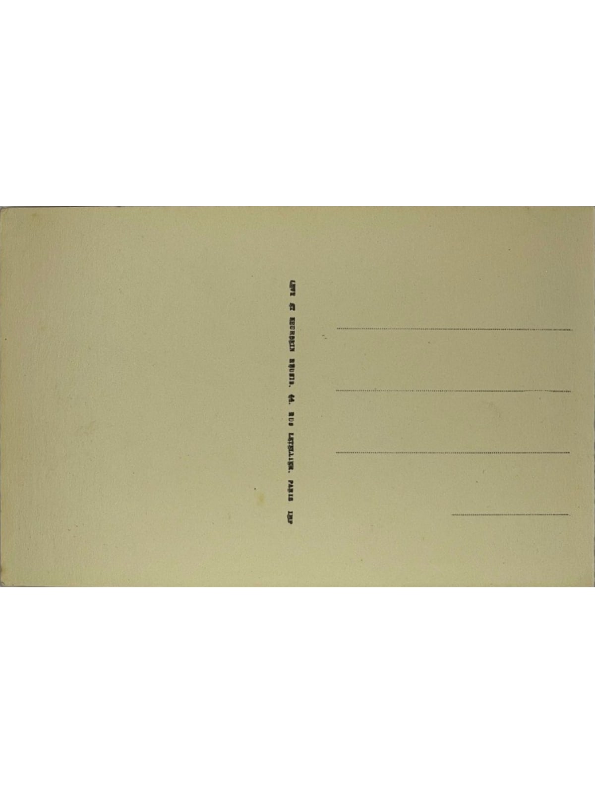 Verso de la carte postale