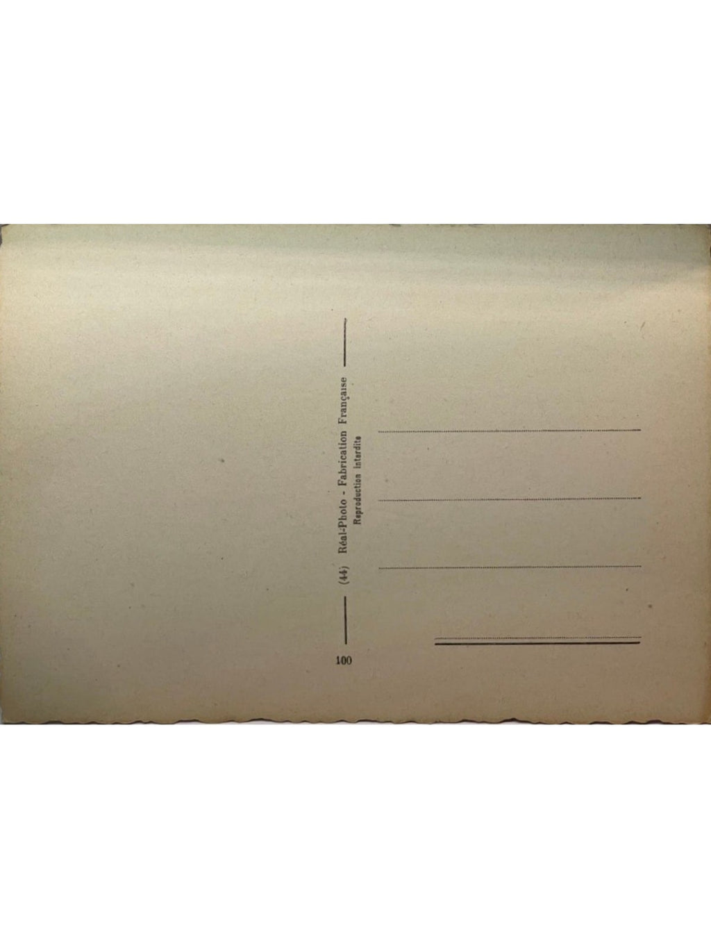 Verso de la carte postale