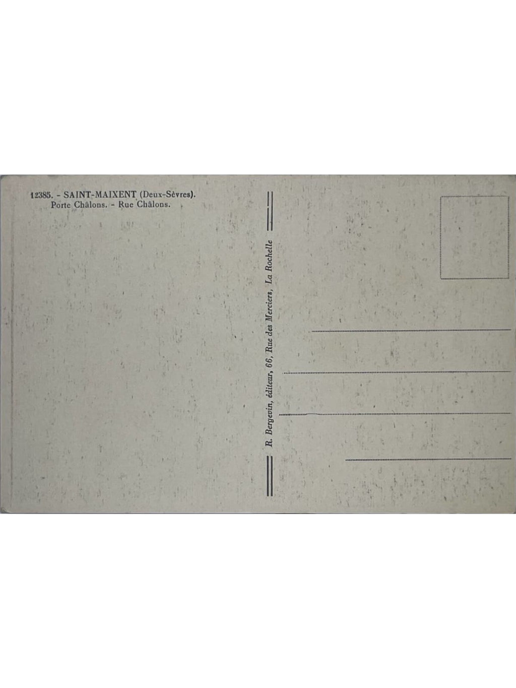 Verso de la carte postale