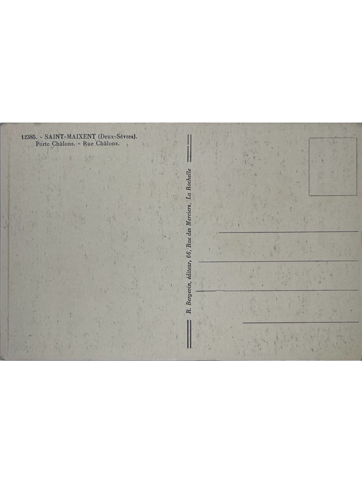 Verso de la carte postale