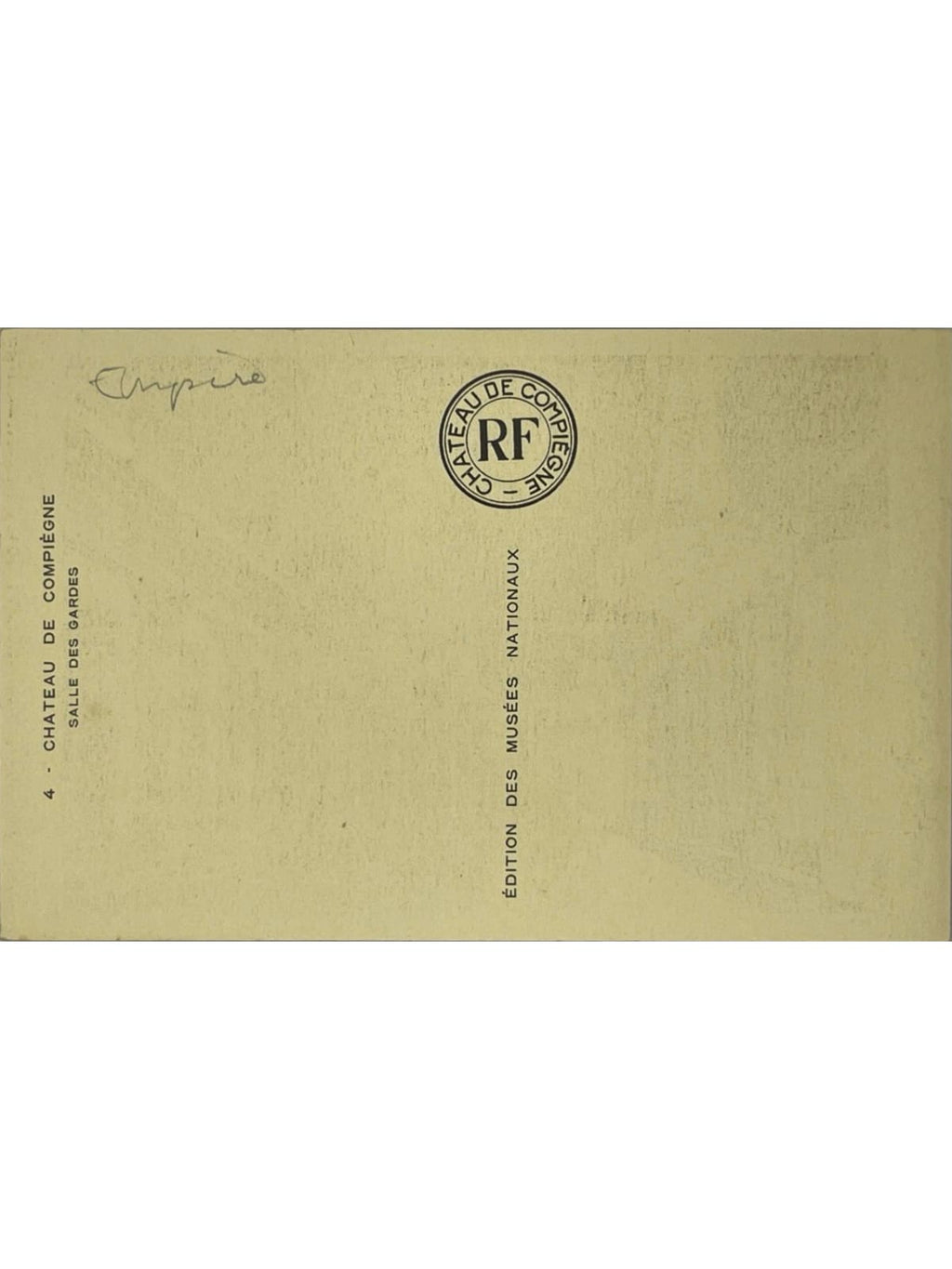 Verso de la carte postale