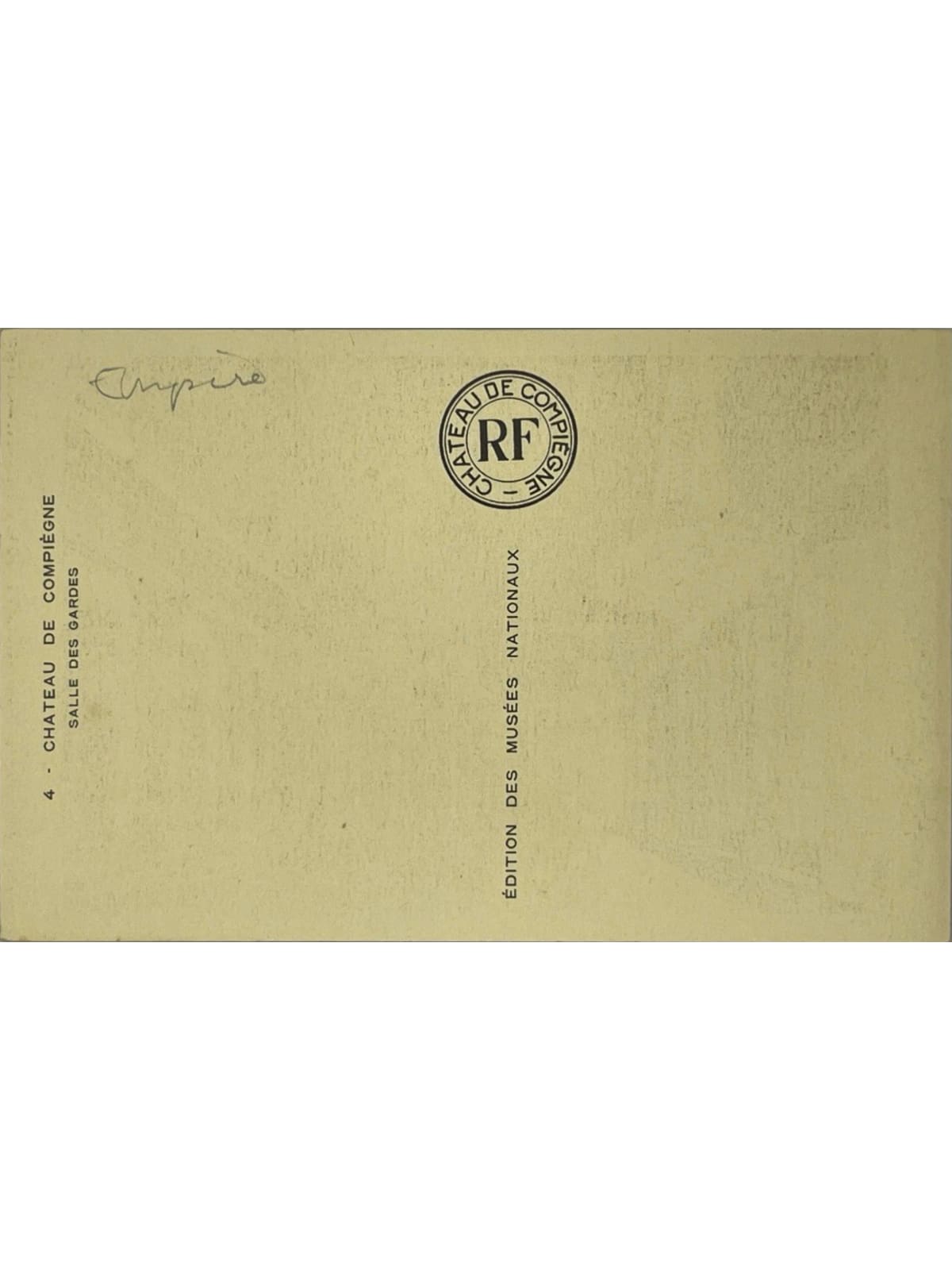 Verso de la carte postale
