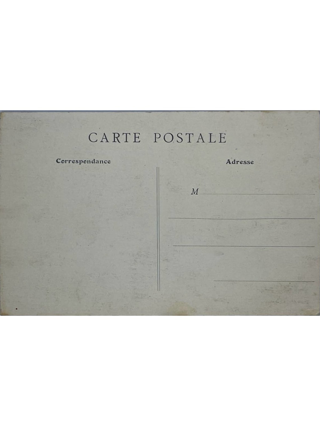 Verso de la carte postale