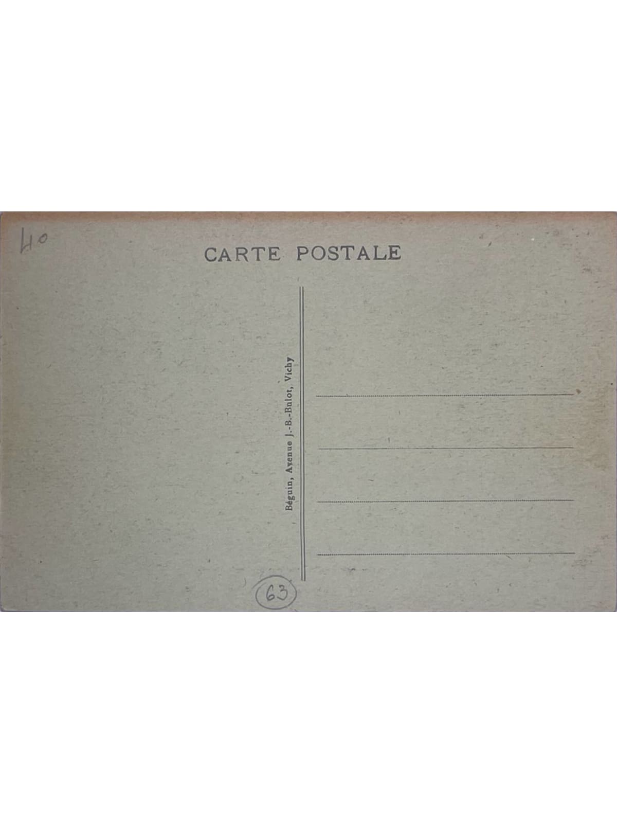 Verso de la carte postale