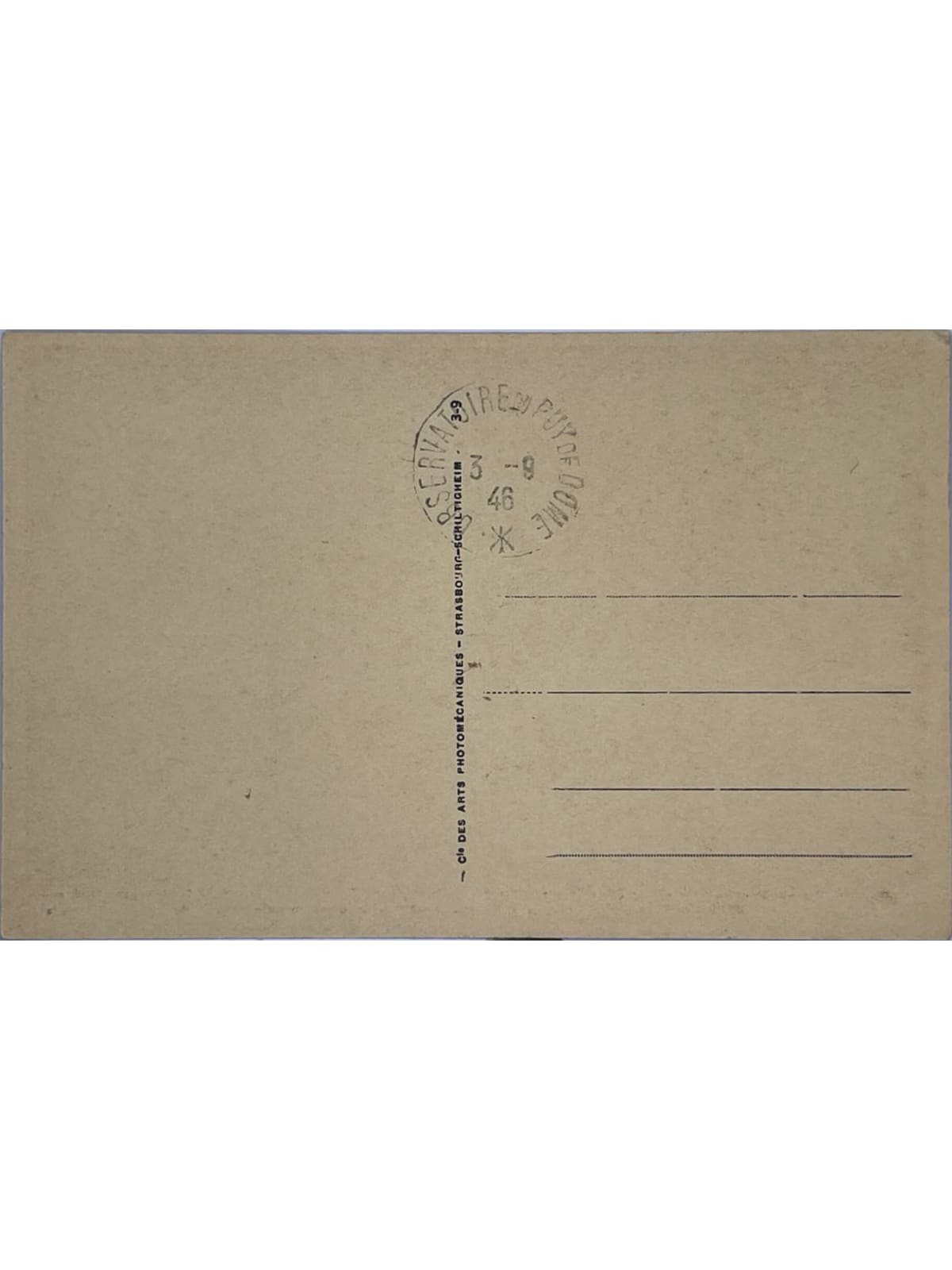 Verso de la carte postale