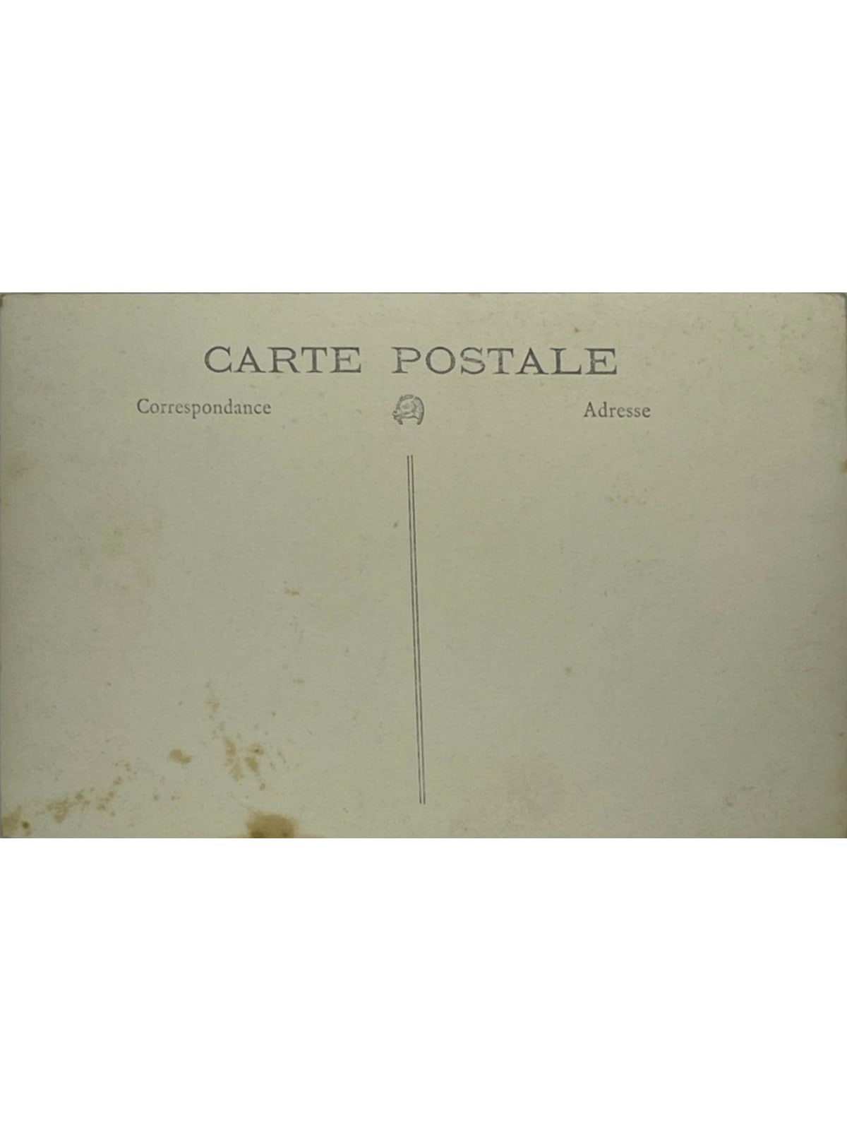 Verso de la carte postale