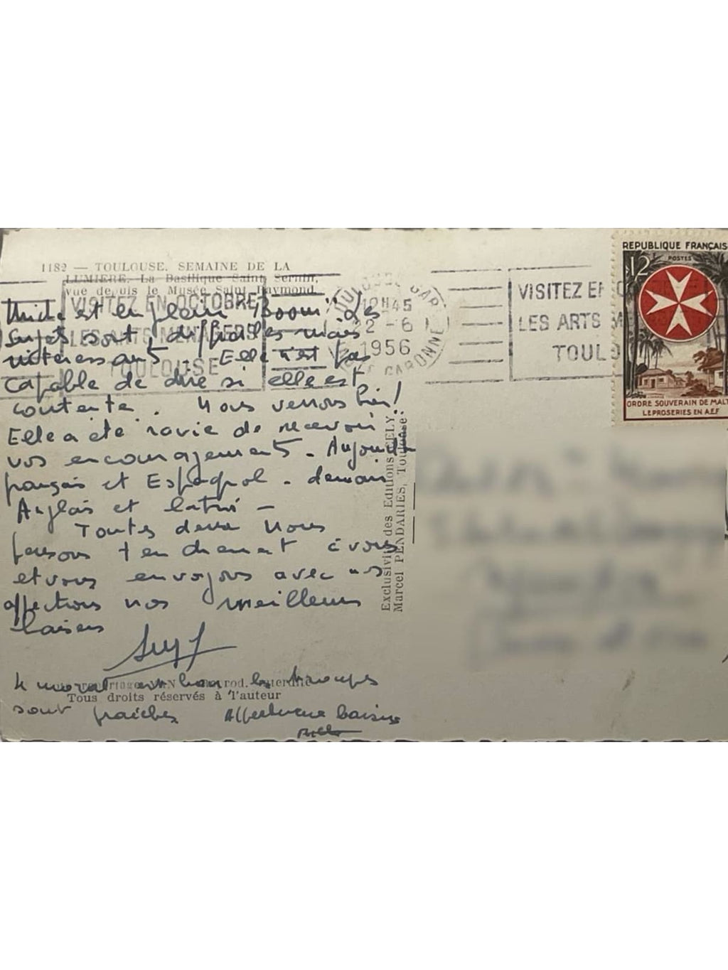 Verso de la carte postale
