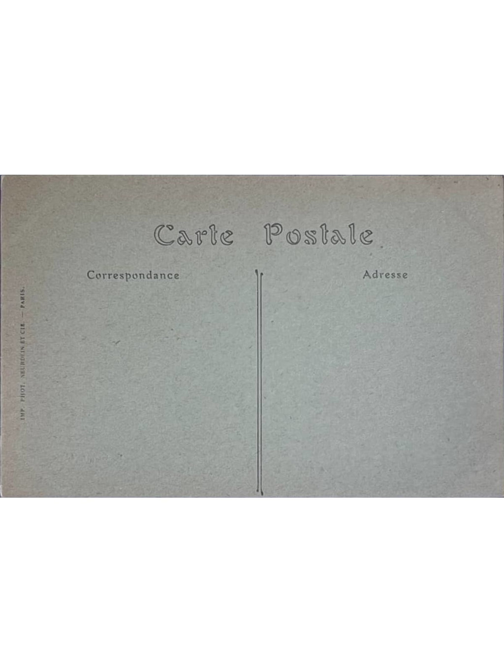 Verso de la carte postale