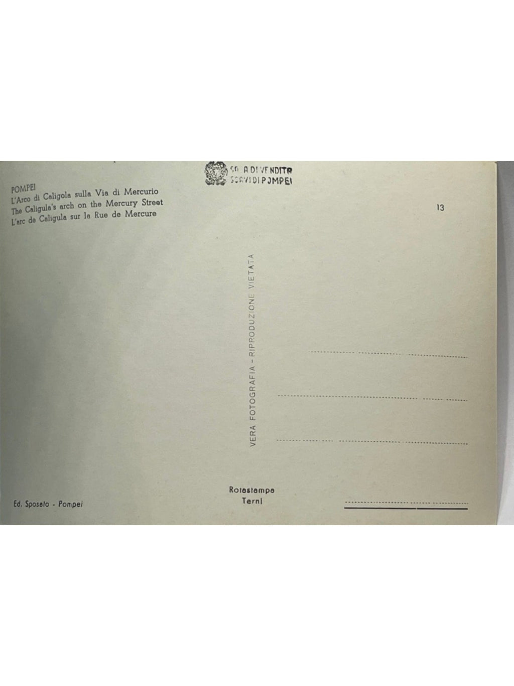 Verso de la carte postale