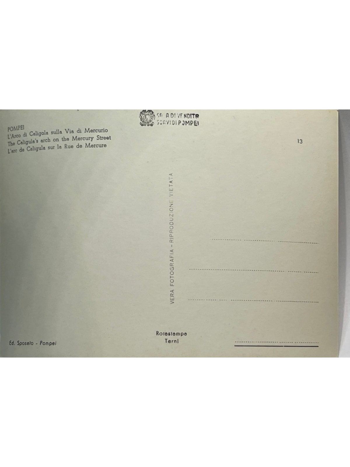 Verso de la carte postale