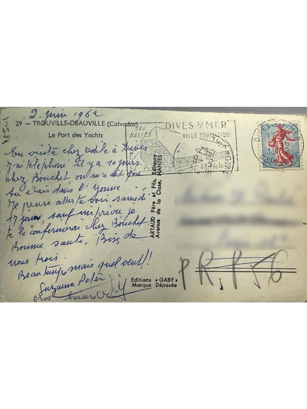 Verso de la carte postale