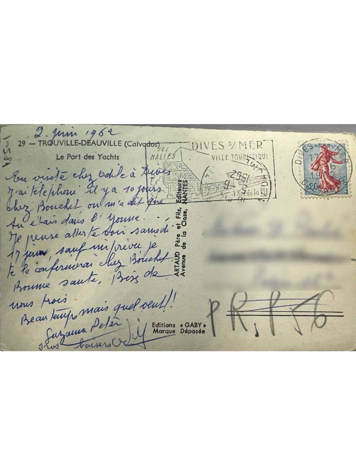 Verso de la carte postale