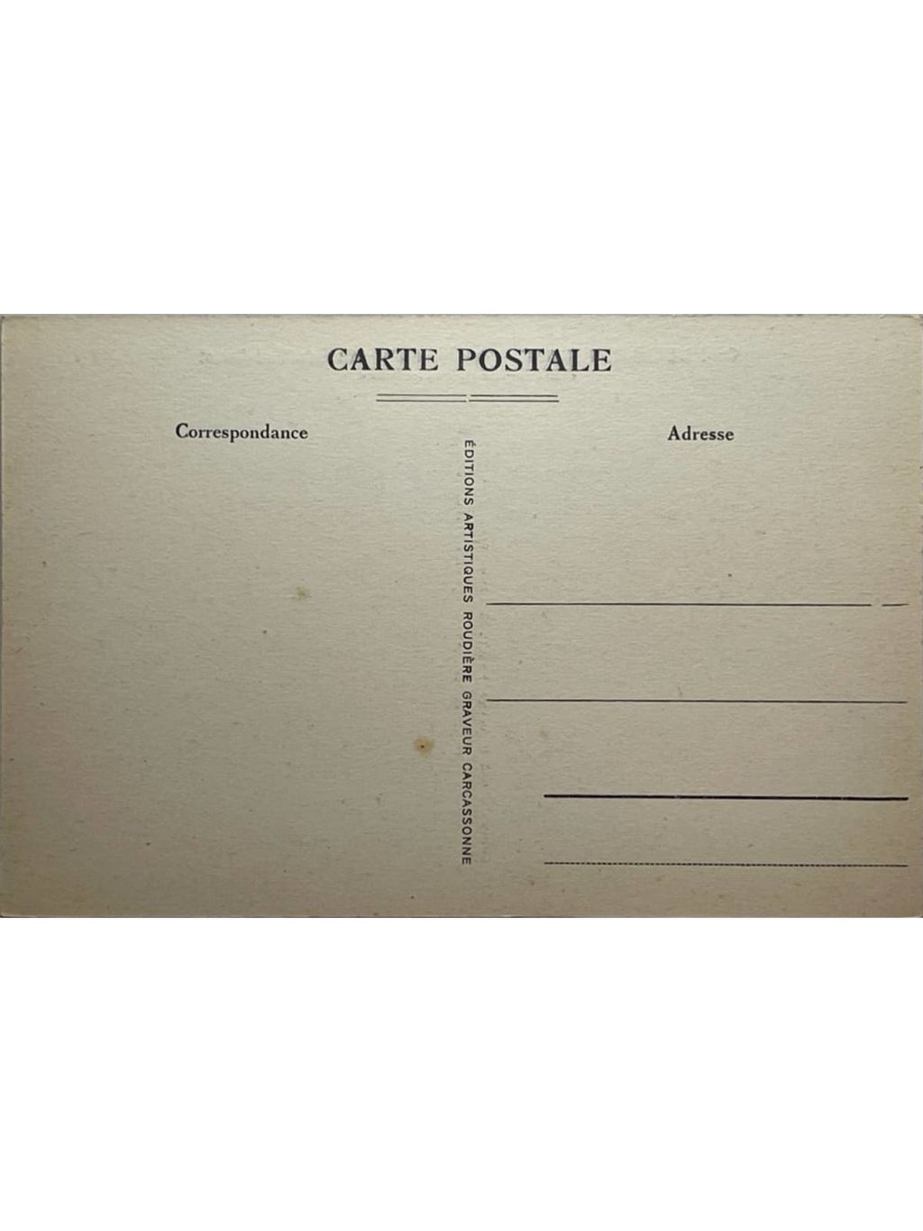 Verso de la carte postale