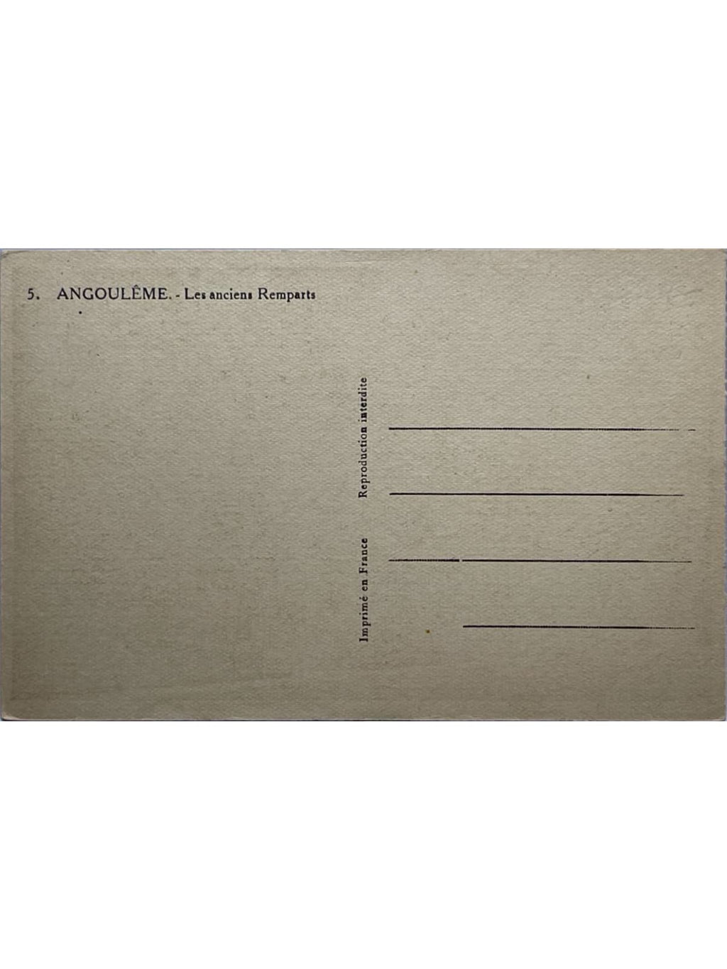 Verso de la carte postale