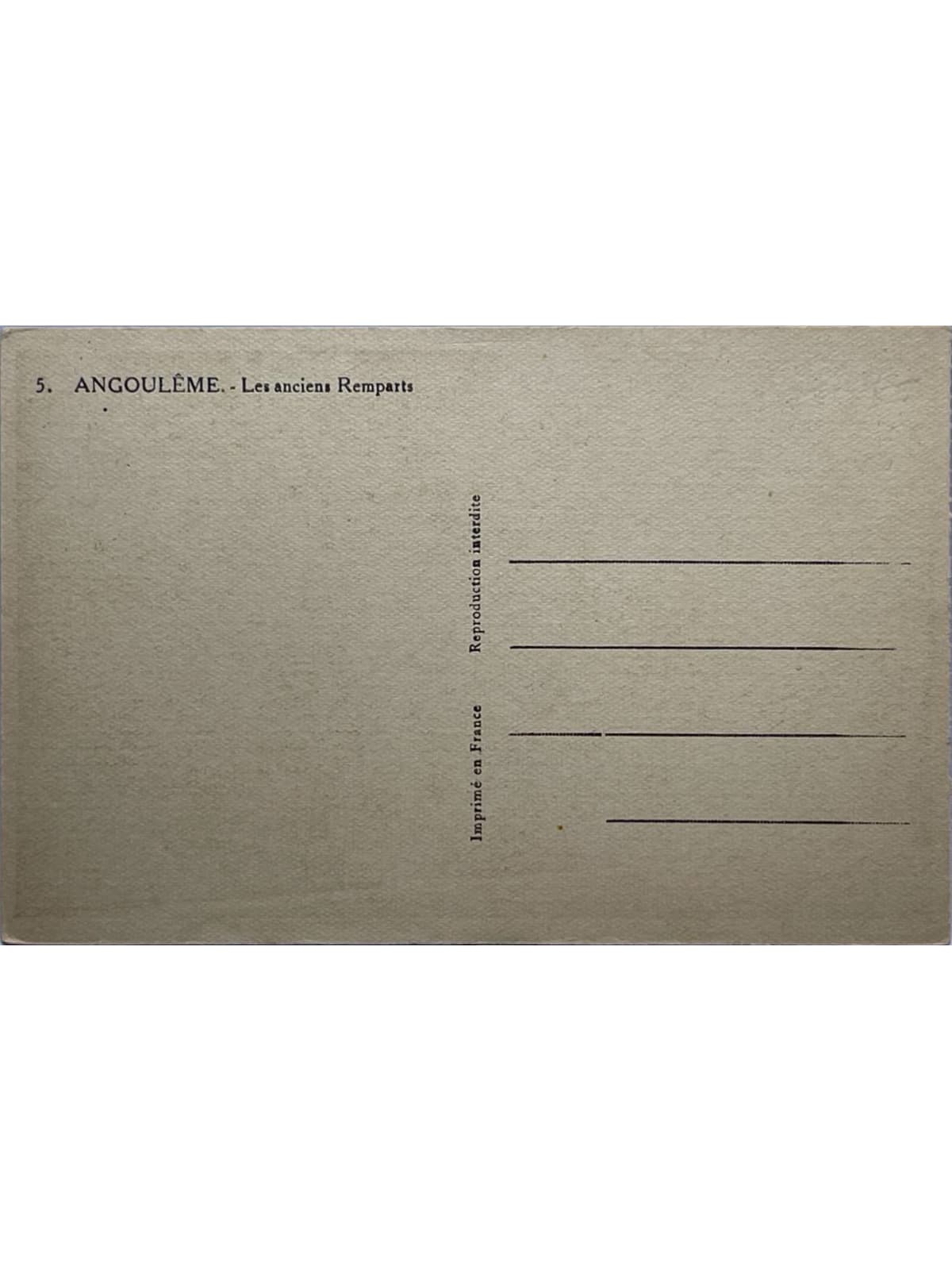 Verso de la carte postale