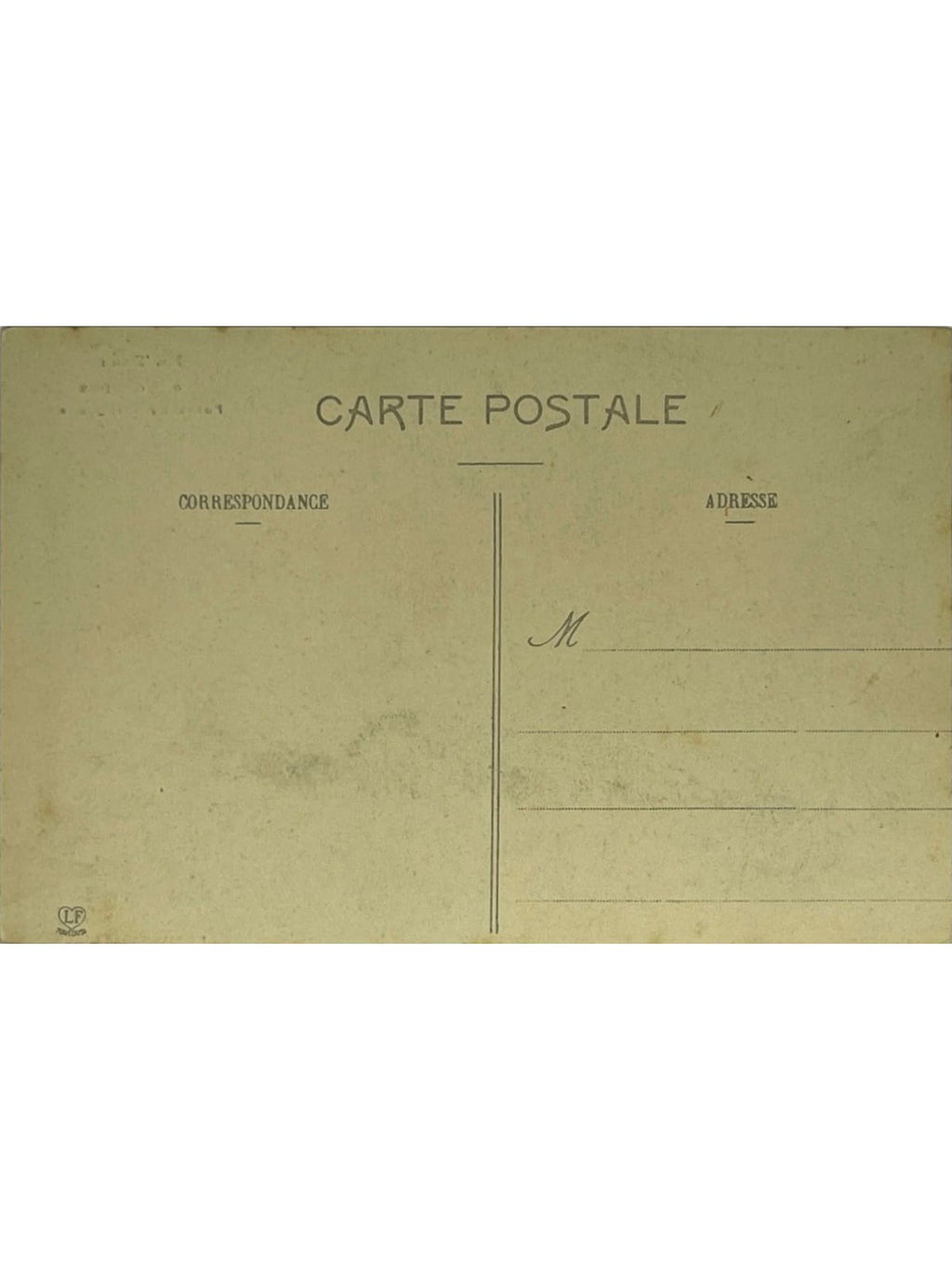 Verso de la carte postale