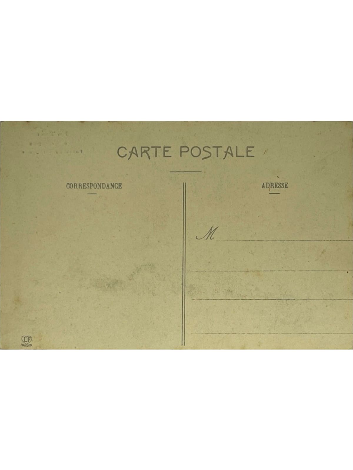 Verso de la carte postale