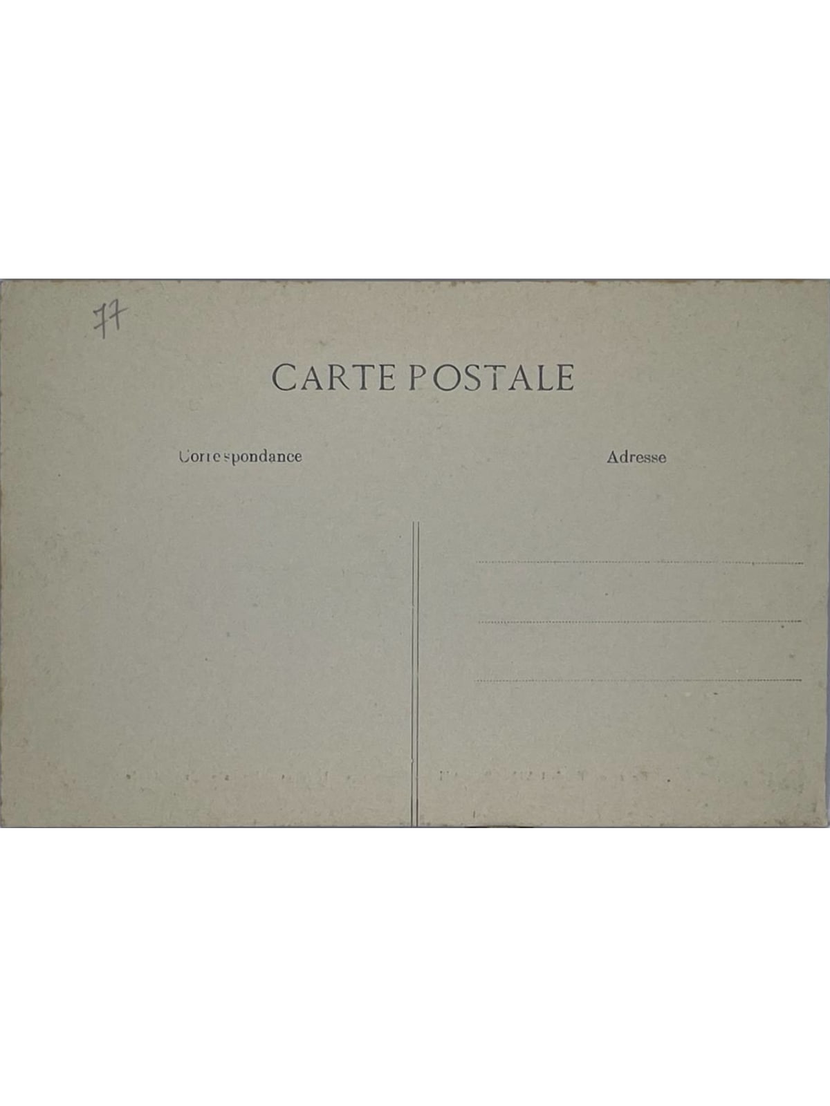 Verso de la carte postale
