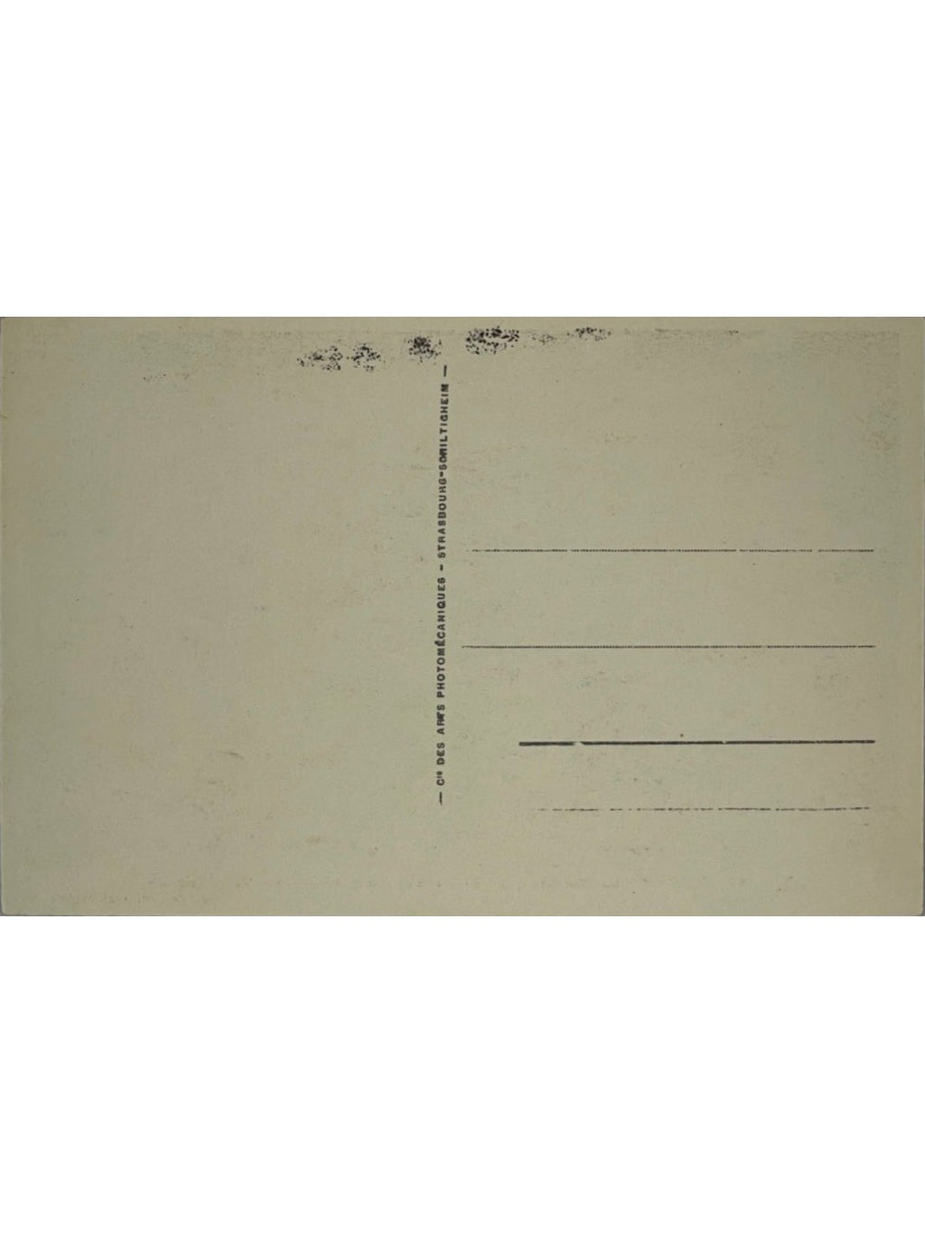 Verso de la carte postale