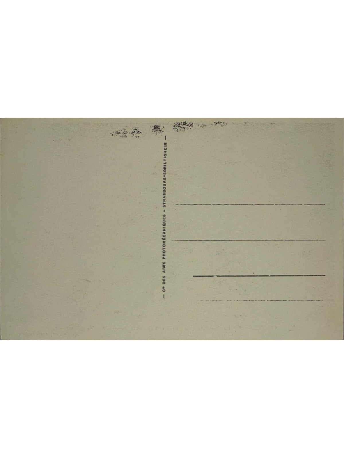 Verso de la carte postale