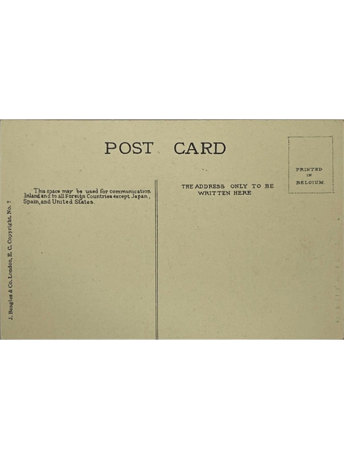 Verso de la carte postale