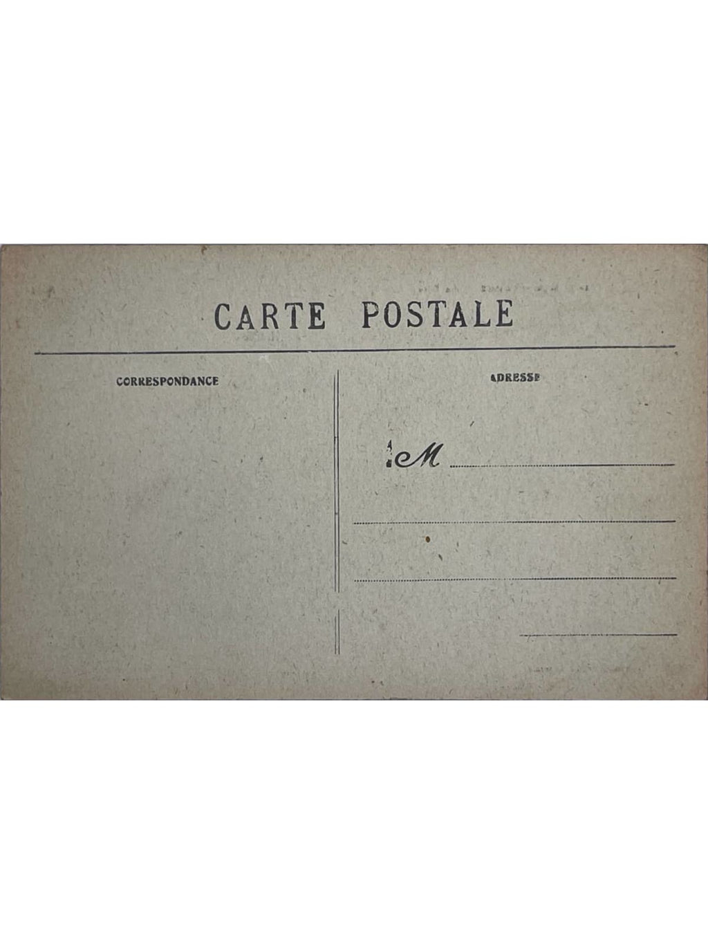 Verso de la carte postale