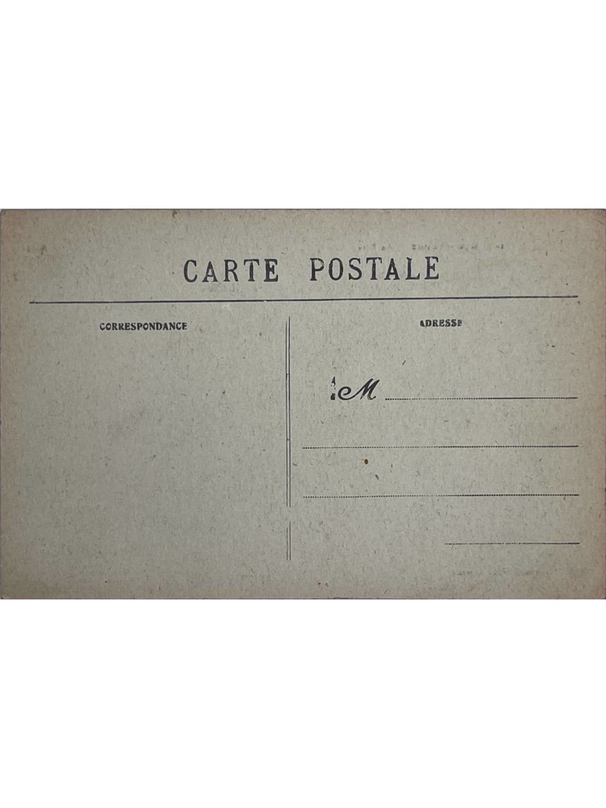 Verso de la carte postale